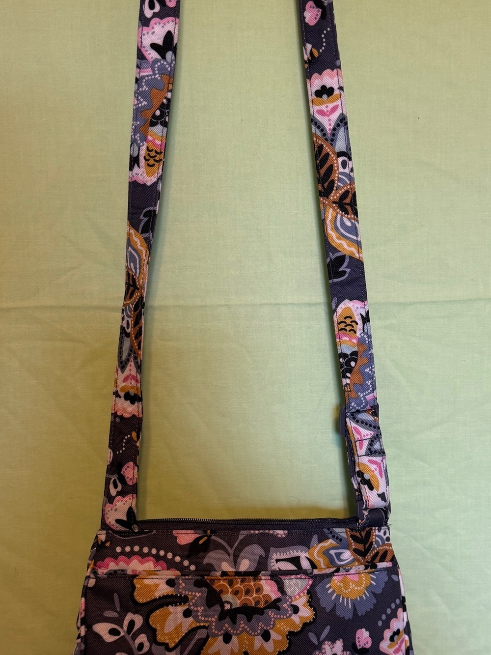 Vera Bradley Purple Pink Mustard Floral Crossbody Bag
